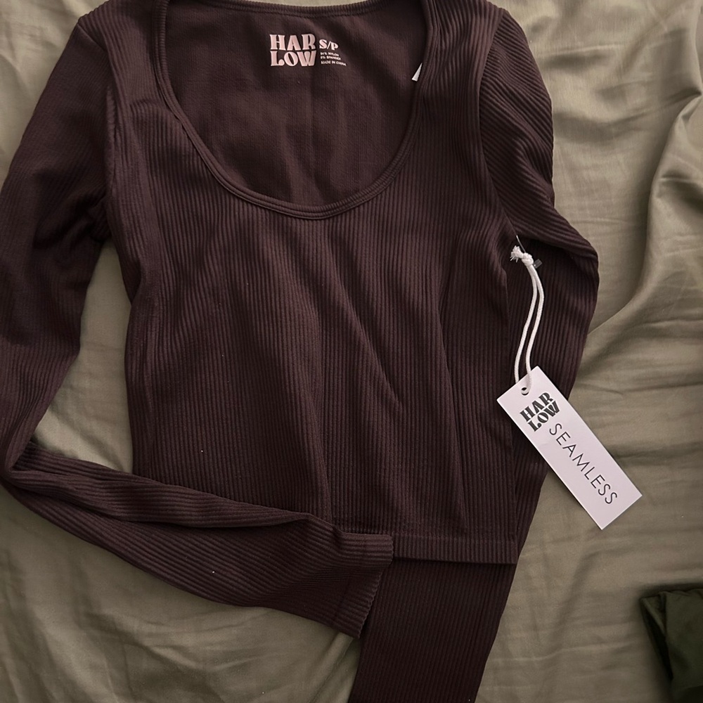 Harlow Brown Fitted Long Sleeve Bodysuit